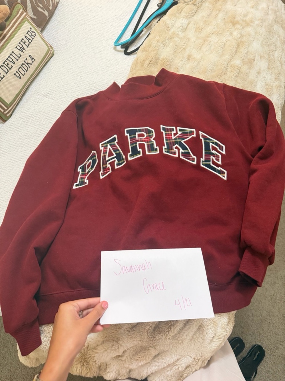 Maroon 'PARKE' Pullover Sweatshirt